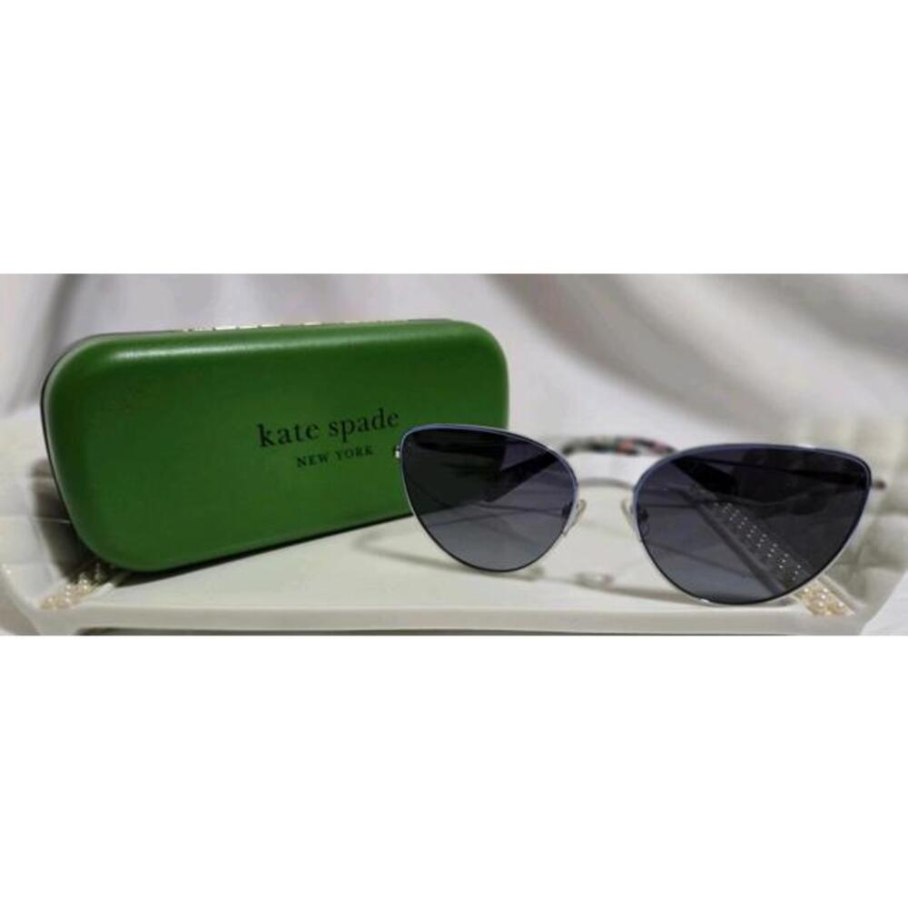 Kate Spade HAILEY/G/S 0DOH Palladium Blue / Dark Gray Tinted Lens Sunglasses